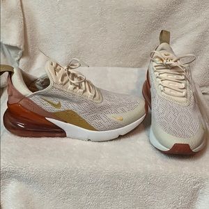 Nike Air Max 270 womens sz 7 worn 2x cream/ gold